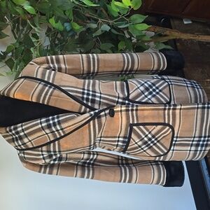 Plaid Shawl Collar Coat
